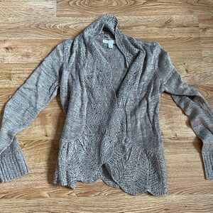 Cozy Open-Front Cardigan in Taupe